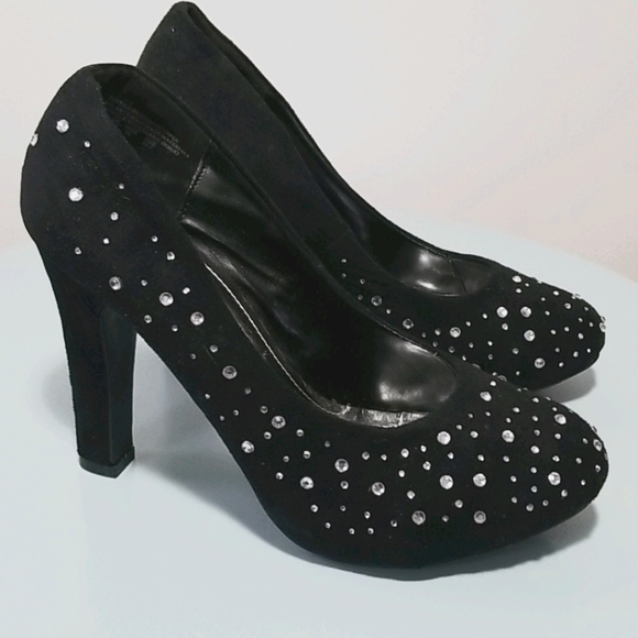 Attention Francesca black faux suede platforms - Picture 3 of 13